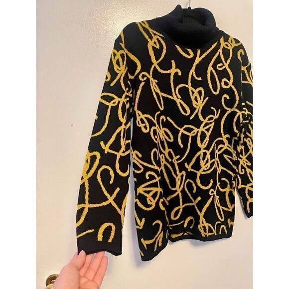 Rare vintage Monde 80’s graphic wool turtle neck size 40/L - Picture 6 of 11